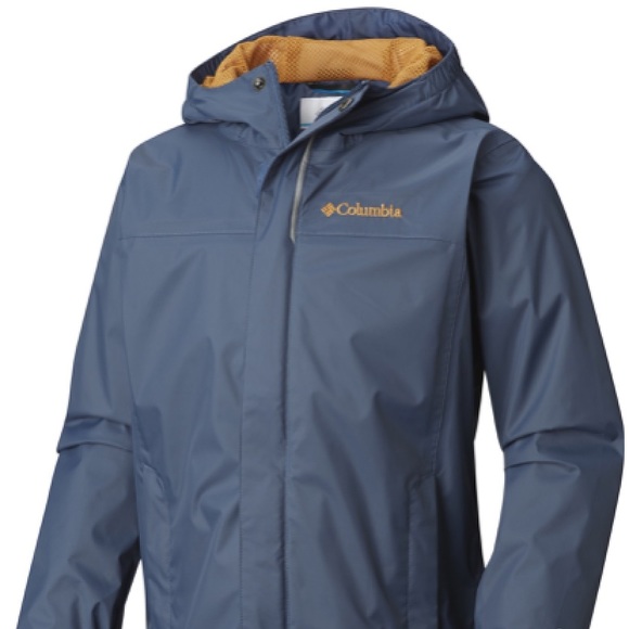 Columbia Boy/'s Windbreaker Waterproof Light Hood Jacket BLUE NAVY-Various Sizes